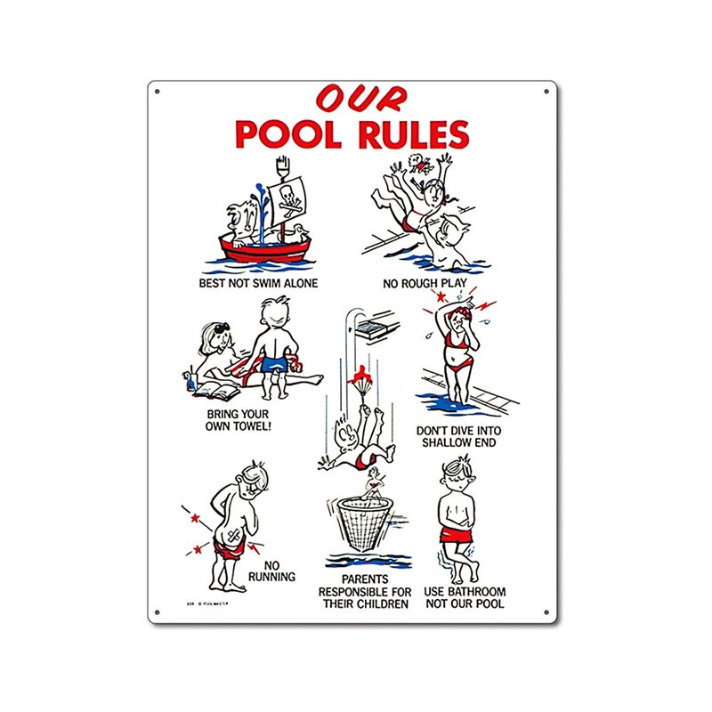 Sign: Our Pool Rules Animation w/ Kids