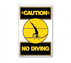Sign: Caution No Diving